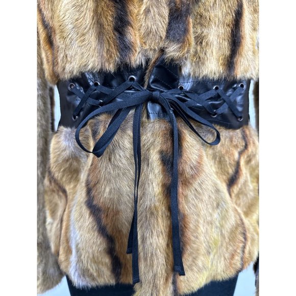 Vintage Chic MARVIN Womens Brown Faux Fur Coat - Picture 5 of 12